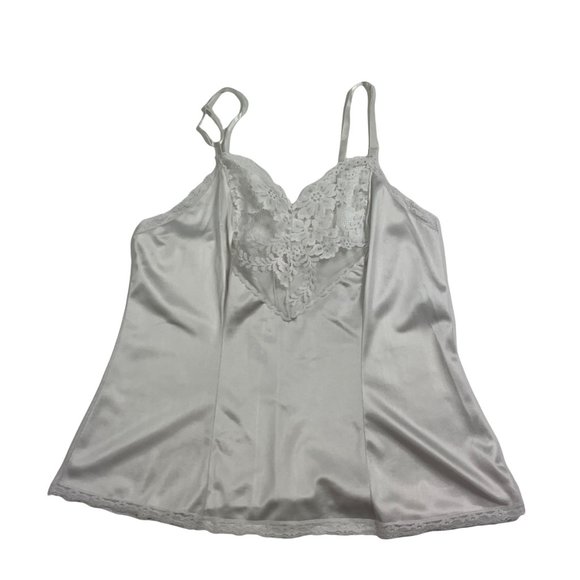 Vanity Fair Tops - Vanity Fair 34 Camisole White Lace Adjustable Strap Cami Vintage